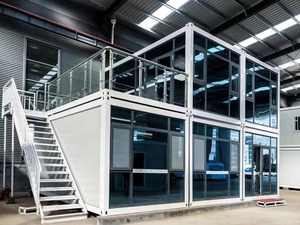 Trung Quốc nhà máy container 20ft nhanh chóng xây dựng 2 lớp với cầu thang Rèm kính sang trọng văn phòng container prefab nhà - Product Image 4
