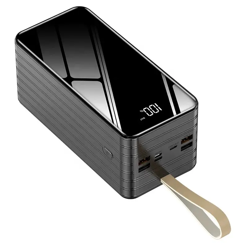 2024 Ali baba produits tendance en gros personnalisé 50000mAh 60000mAh 80000mAh PowerBanks avec 4USB et lumière LED pour téléphone