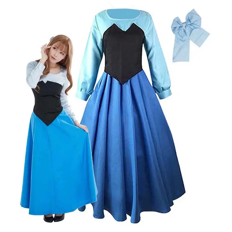 Vestido de fiesta de princesa para mujer, disfraz de sirena pequeña, HCMM-022 para adultos