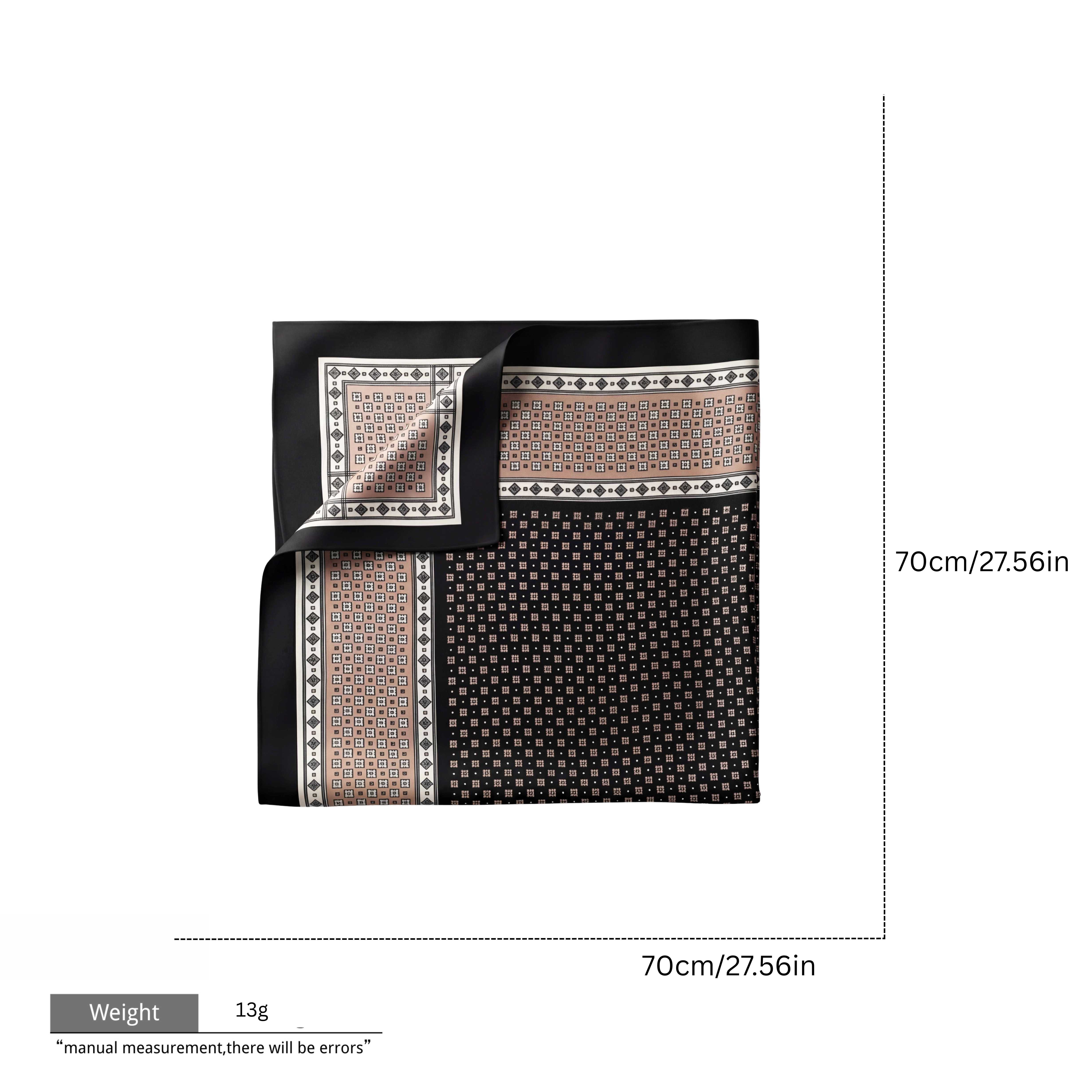 Black brown geometric square scarf