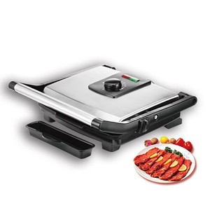 Dumansız elektrikli izgaralar İşlevli barbekü biftek Panini makinesi elektrikli temas kolay kullanım güvenliği uygun ev - Product Image 4