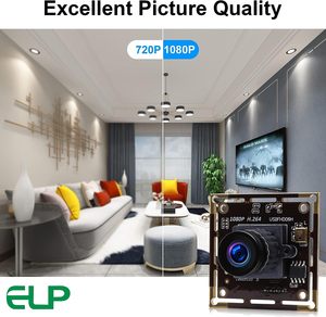 ELP通用串行总线摄像头模块低照度1080P H.264 IMX323迷你网络摄像头模块，带麦克风2.1毫米广角镜头，用于机器人自动柜员机 - Product Image 4