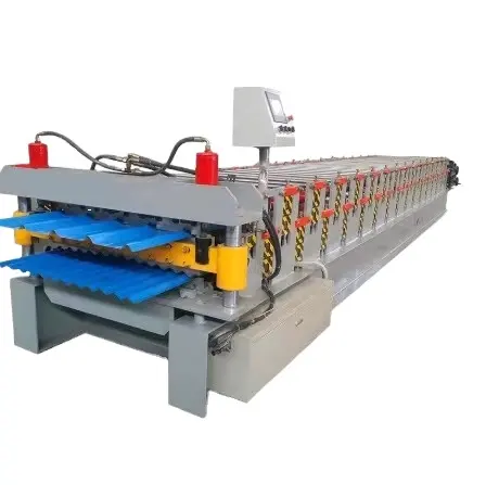 Steel roll used roofing sheets making machine double layer roof tile making forming machine