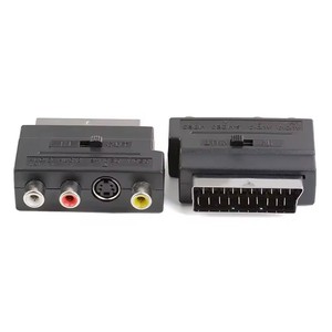 RGB <strong>SCART</strong> male <strong>to</strong> 3 <strong>RCA</strong> female AV audio video M-F <strong>adapter</strong> converter for TV VCR <strong>Scart</strong> <strong>adapter</strong>, with switch, gold-plated connector - Product Image 1