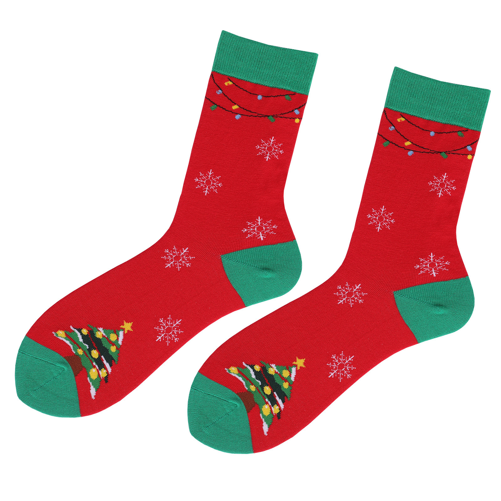 Df0169-2 snowflake christmas tree snowflake mid-calf socks