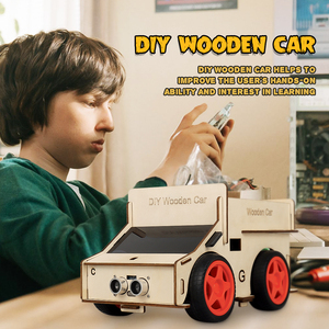 Fabrik 4WD Holz robotik Starter Kit DIY Smart Roboter Auto Kit DIY STEM Bildung Open Source C/C Code Roboter Kit für ArduIDE - Product Image 4