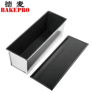 BAKEPRO Rectangular <strong>golden</strong> corrugated toast box with lid 450g bread toast mold non-stick <strong>baking</strong> cake mold - Product Image 2