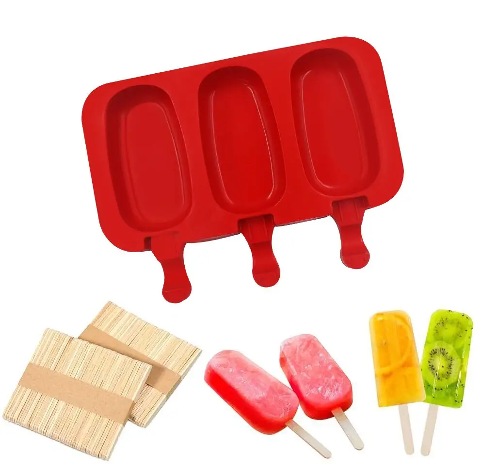 Food Grade Siliconen Ovale Ijsvorm Mousse Handgemaakte Chocolade Cake Tool Diy Ijs Popsicle Mallen