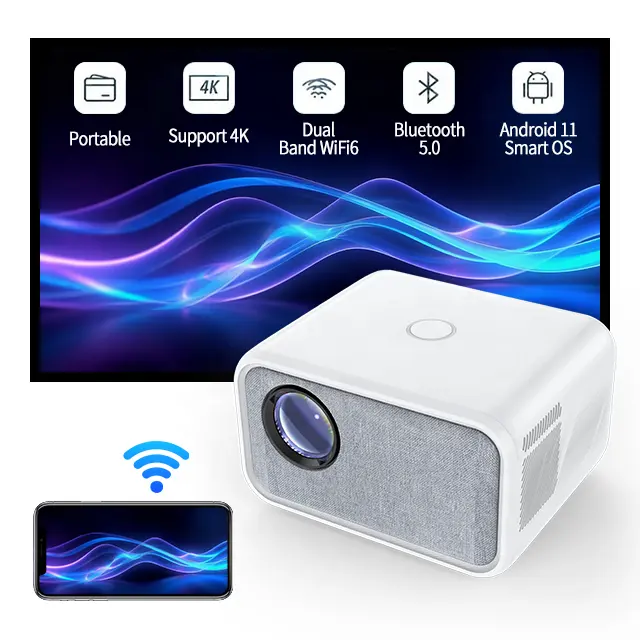 YUNDOO CY900 LCD Video Home Theater 1080P Mini Wifi Video Projector For 3D Cinema Multiscreen 4K projector LCD