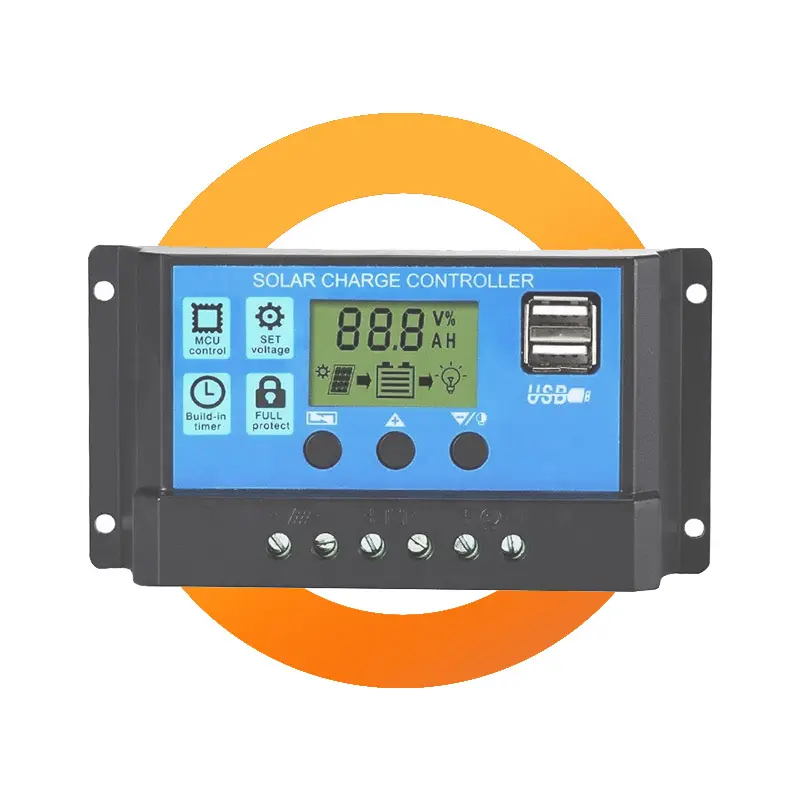 Elege kontroler daya tenaga surya USB, Regulator baterai 12/24V cerdas otomatis 12 A 20a 30a 40a 50a 60a PWM RG