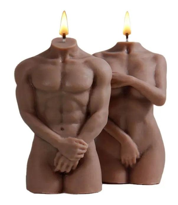 Velas de cera de soja de colores hechos a mano para mujer, velas en forma de cuerpo desnuda a granel