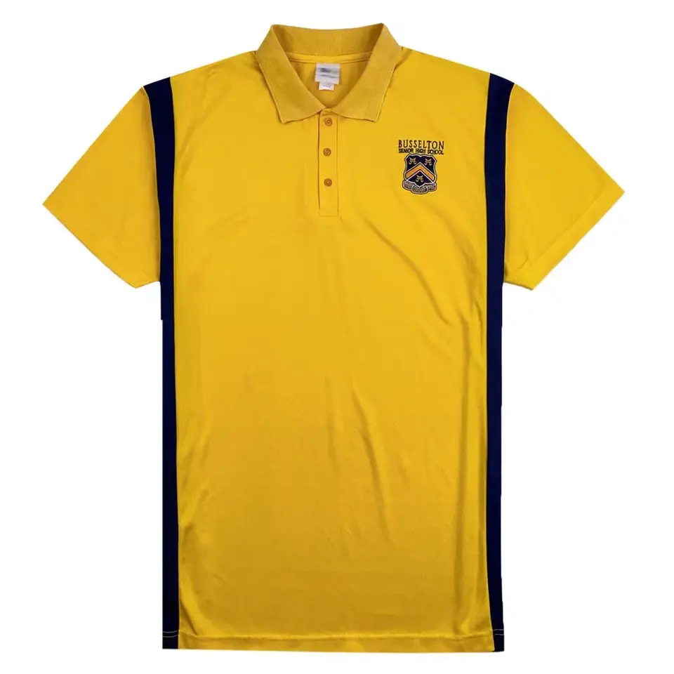 Nueva moda azul y amarillo uniforme escolar blusa personalizada uniforme escolar Polo camisa diseño de uniforme escolar internacional