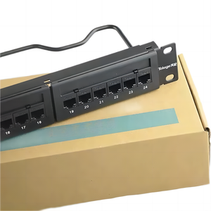 19英寸1U机架式RJ45 CAT6 UTP FTP双非屏蔽24端口配线架RJ45网络配线架 - Product Image 1
