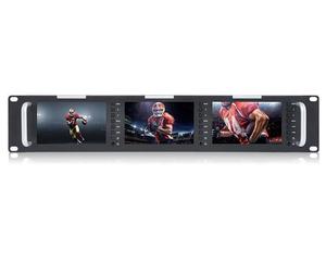 Triple 5&quot; 2RU 800X480 Broadcast LCD Rackmount <strong>Monitor</strong> with 3G-SDI, HDMI, AV Input and <strong>Output</strong> T51 PLUS Broadcast Studio <strong>Monitor</strong> - Product Image 4