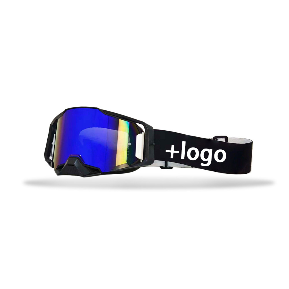 Gafas con montura negra y lentes azules.