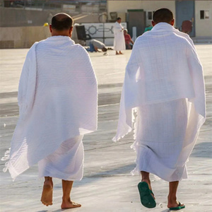 カスタムイスラム教徒hajjihramタオル服hajjとumrah用<span class=keywords><strong>ihram</strong></span>タオルホワイト100% ポリエステルマイクロファイバー