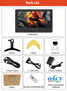 Monitor de escritorio táctil resistivo con caja de plástico de 7 pulgadas de tamaño pequeño con AV VGA HD - Product Image 6