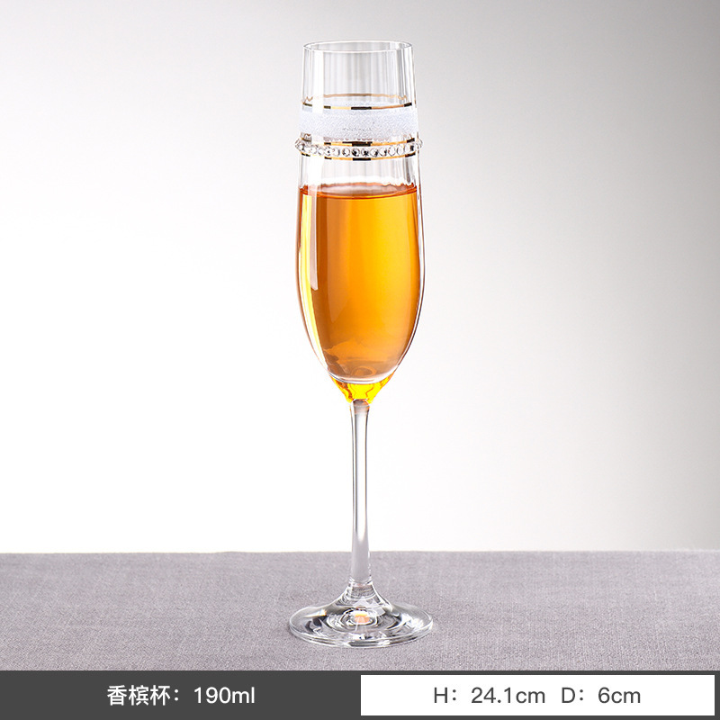 Crystal Blue Diamond Champagne Glass - 190ml