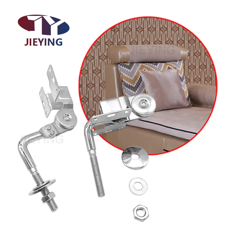 Jieying, accesorios de hardware de muebles de metal ajustables, bisagra de sofá funcional, bisagra plegable para reposacabezas, bisagra para muebles