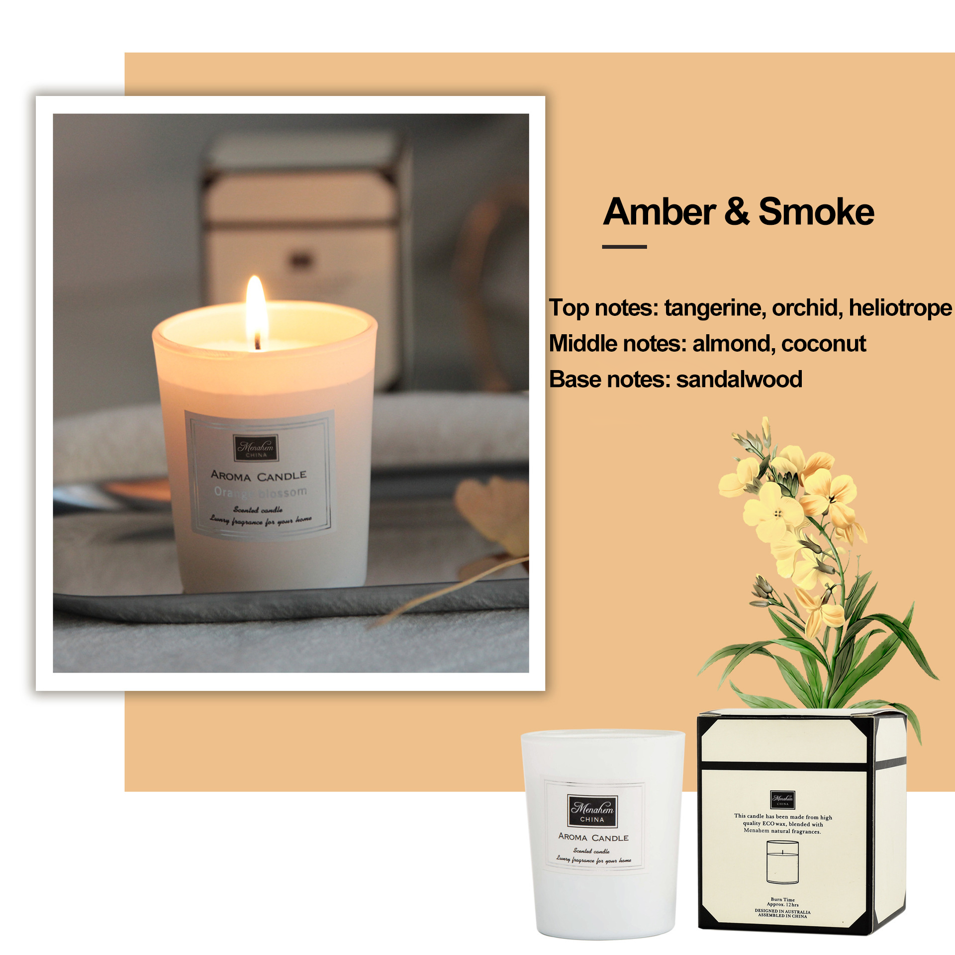 Ambre fumé coloré