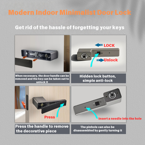 <span class=keywords><strong>2025</strong></span> hiện đại tối giản khóa cửa từ hợp kim nhôm bền chìa khóa mở khóa chống trộm tính năng mới xu hướng tay nắm cửa - Product Image 3