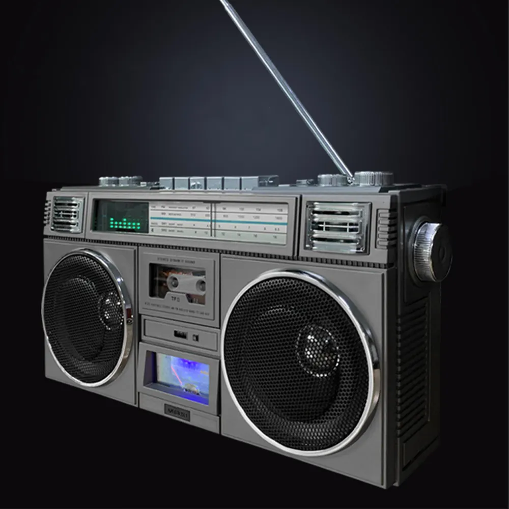 Best Seller Retro Tocadiscos Vintage Cassette portátil FM AM Home Radio con USB TF Características Pantalla digital Altavoz compatible