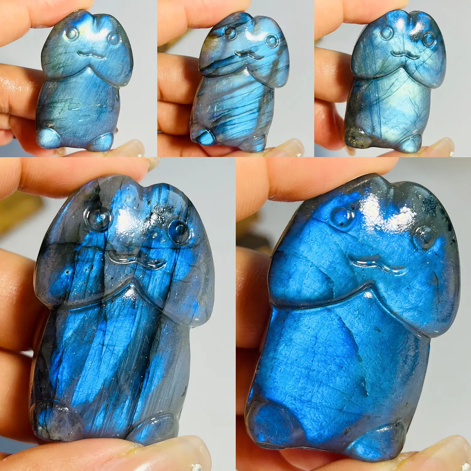 Novidade labradorite natural de quartzo esculpido com pedra de cristal flash azul pênis pequeno com olho para venda e decoração