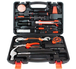 Potabile multifunzione durevole 25 pezzi per la riparazione di uso domestico <span class=keywords><strong>Set</strong></span> di utensili a mano in acciaio al carbonio Kit di utensili a mano in Blow case <span class=keywords><strong>Set</strong></span> di utensili