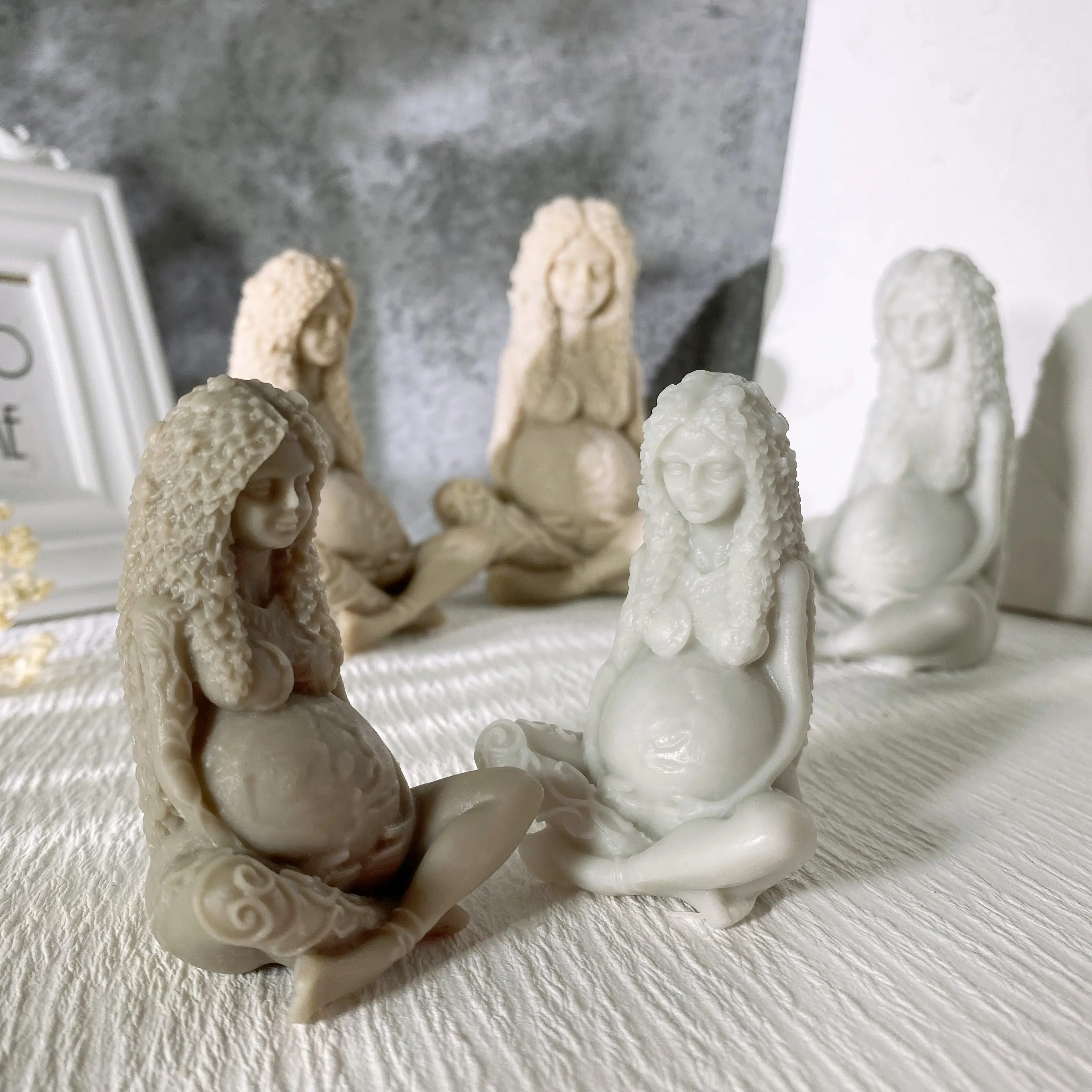 Molde artístico de vela para mãe e terra, forma de silicone 3d, mithos, goddess, gaia, artesanal, faça você mesmo, molde de cera, decoração de casa, D-8137