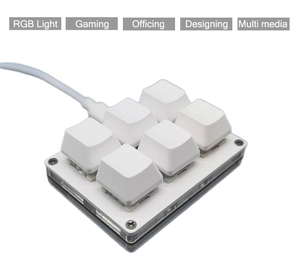 Wired Mini 6-<strong>Key</strong> <strong>Keyboard</strong> Mechanical Gaming <strong>Keyboard</strong> 6 <strong>Key</strong> RGB Programming <strong>Keyboard</strong> for Windows Mac IOS Android - Product Image 2
