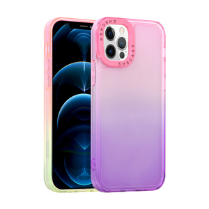 הקרינה צבע ברור עמיד הלם טלפון מקרה עבור iPhone <span class=keywords><strong>12</strong></span> מיני 11 פרו מקס SE2 <span class=keywords><strong>X</strong></span> XR XS מקסימום 7 8 6S בתוספת צבעים בוהקים רך כיסוי
