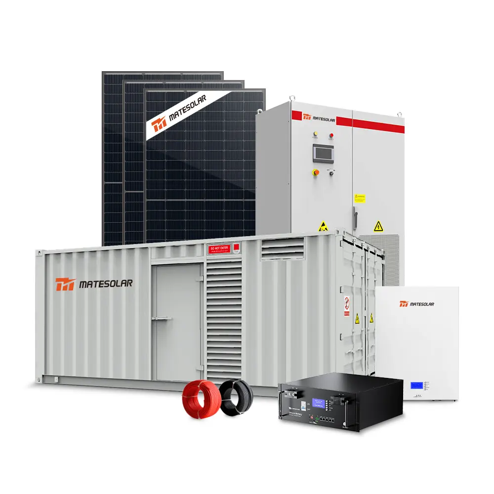 오프 온 그리드 하이브리드 태양광 시스템 100Kw 200Kw 250Kw 500Kw 태양 에너지 시스템 에너지 저장 배터리
