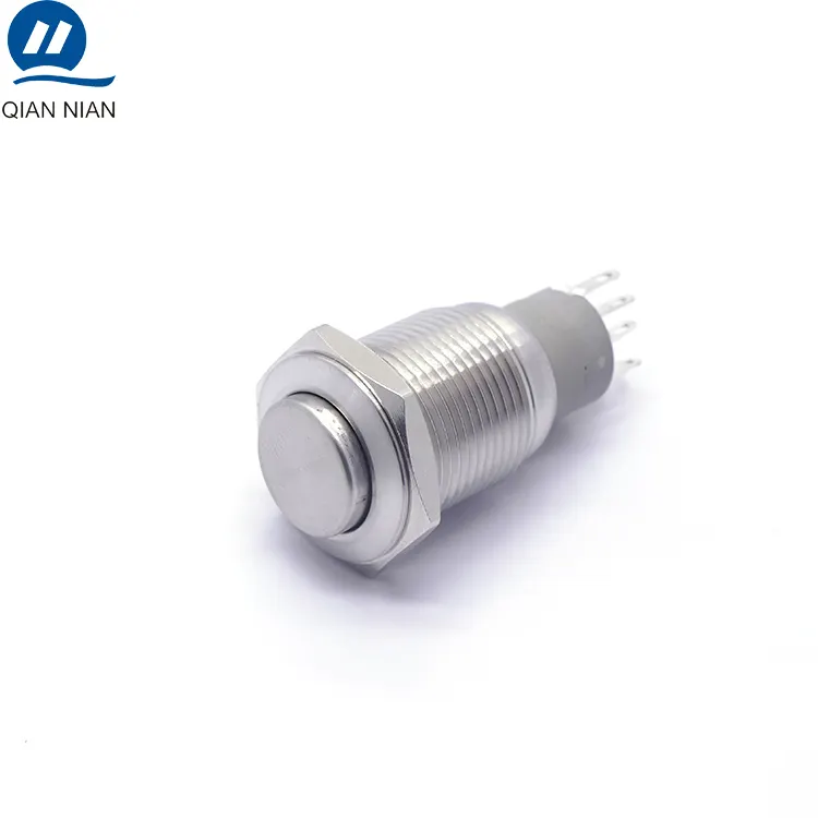 Stainless Steel Metal Push Button Switch with Connector Waterproof Momentary LED Small Push Button Switches 22mm 10mm 12mm 16mm
