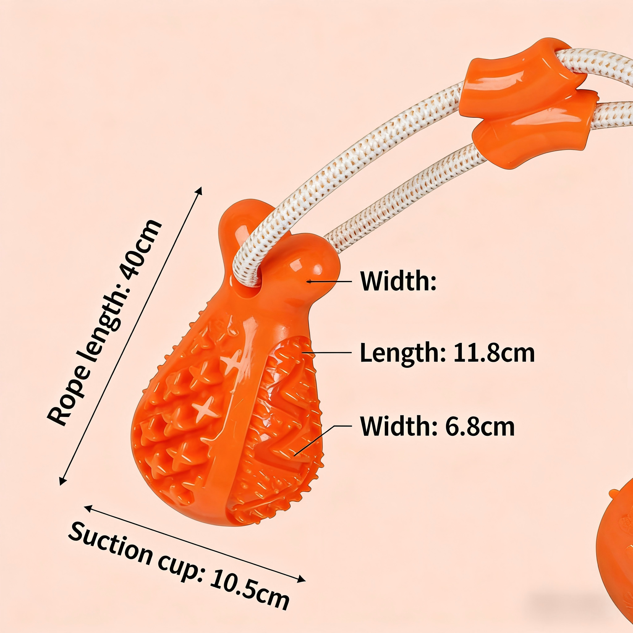ventouse épaissie résistante aux morsures cuisse de poulet-orange