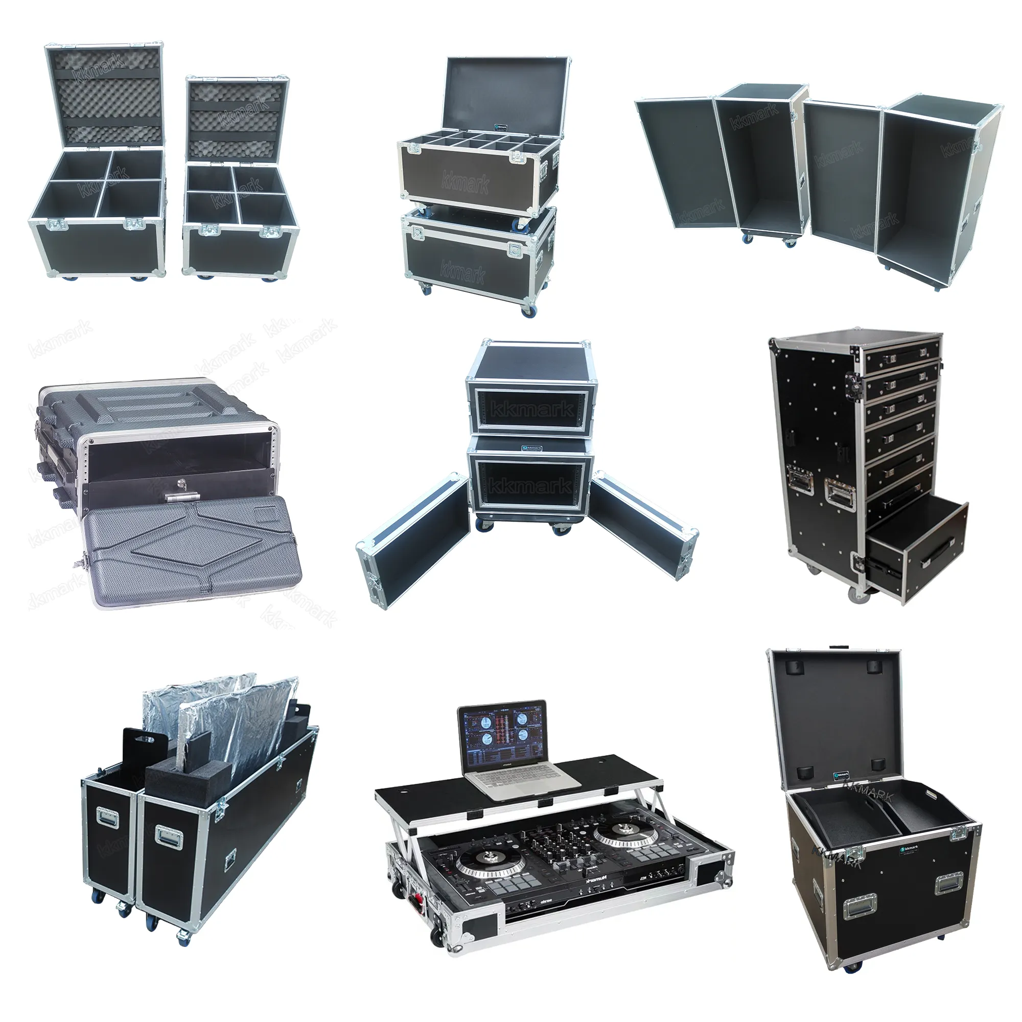 KKMARK-consola portátil de alta calidad, consola mezcladora de DJ, mesa lateral plegable, cajón de carretera y vuelo