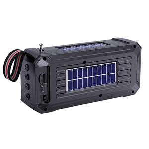 Multi funzione doppio pannello solare carica alimentato 5W mini altoparlante radio portatile all'aperto con forte torcia a led - Product Image 6