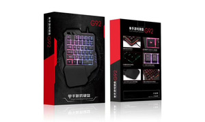 Teclado mecánico USB con luz Led trasera, miniteclado de una mano para videojuegos, Teclado retroiluminado ergonómico para PC - Product Image 6