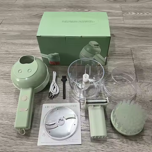 4 in 1 sebze et işlemci için temizleme fırçası ile elektrikli Mini gıda parçalayıcı akülü sarımsak ezici kırıcı kesici - Product Image 1