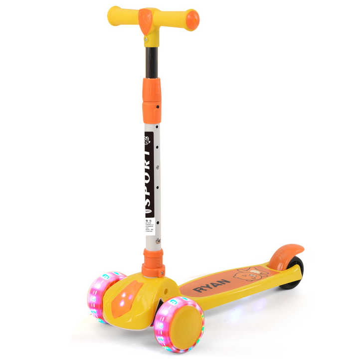 Multiple Colors Scooter Kids Luminous LED PU 3 Wheels Toddler Children's Kick Scooter for Kids Girls and Boy