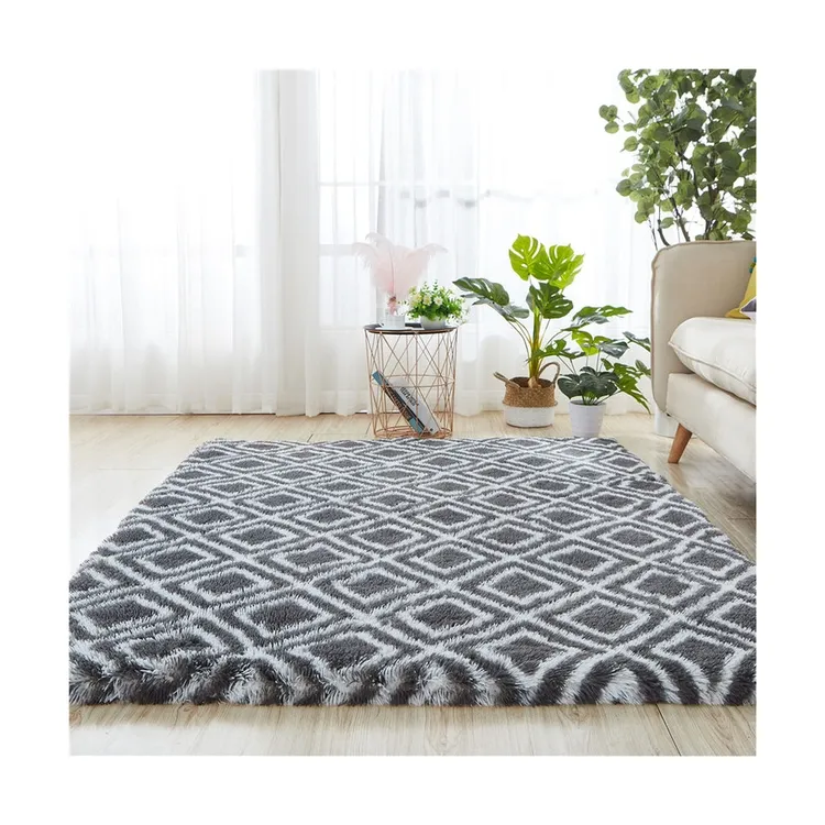 Karpet berbulu shaggy moderan karpet tahan lama super lembut karpet berbulu