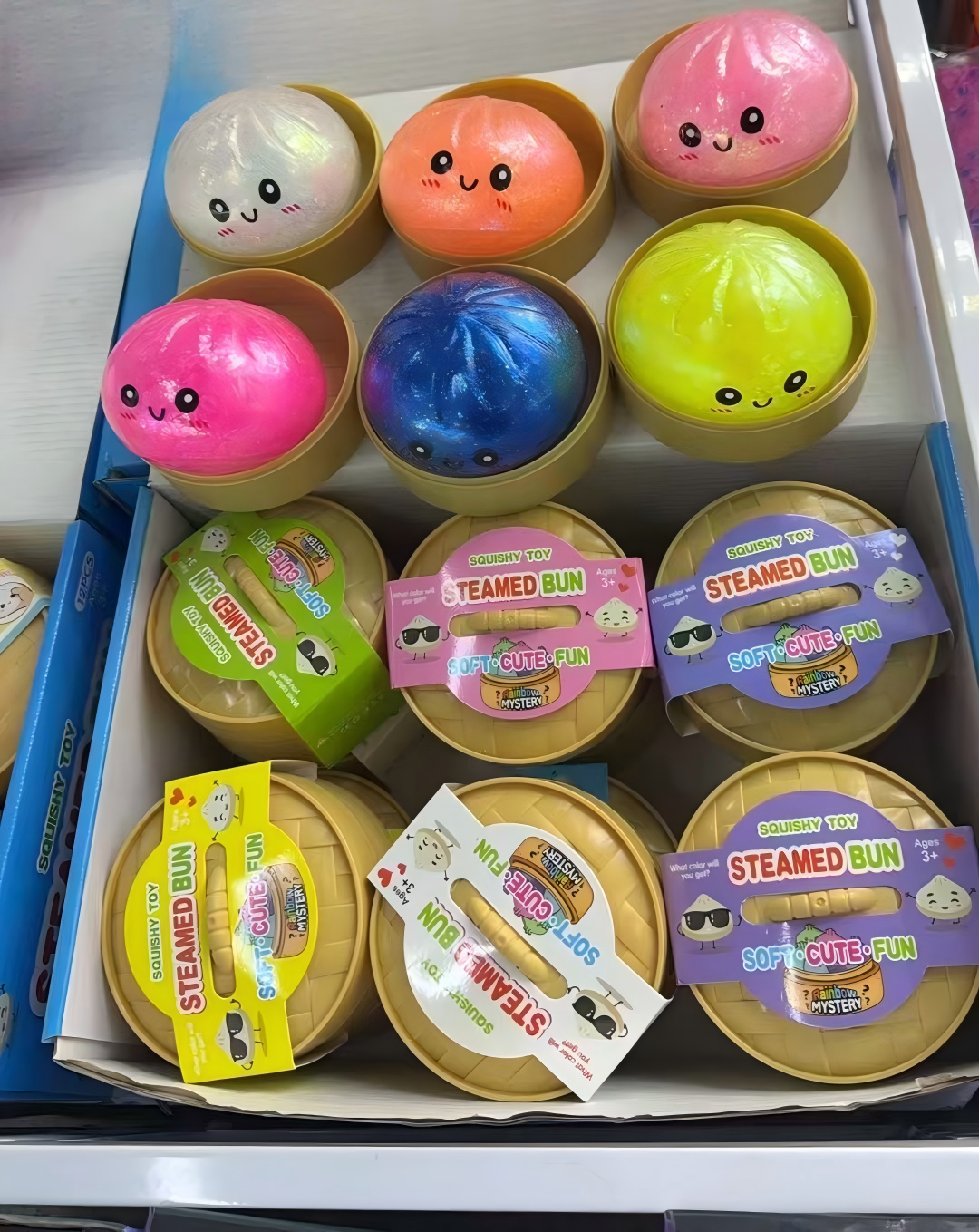 Bollos al vapor de perlas de colores