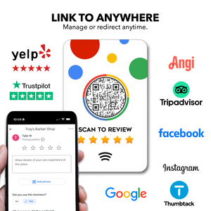Riutilizzabile NFC Smart Review Card con codice QR 13.56 MHz interfaccia di comunicazione RFID Tap per la revisione con Google - Product Image 4