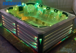 12 Personen <span class=keywords><strong>Embedded</strong></span> Whirlpool Bad Tube Big SPA Massage Outdoor Swim Spa Pool Outdoor Modern für Smart Controlled