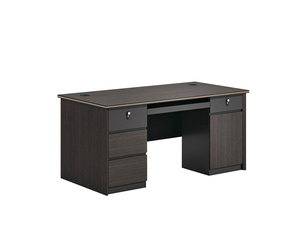 单人间家庭办公室工作台财务木制办公桌，带储物柜 - Product Image 2