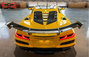スポイラーテールウィングボディキットシボレーコルベットC8 ZR1 Z51ドライカーボンファイバーリア用