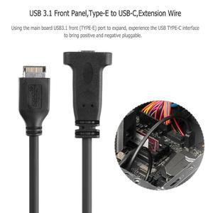 USB 3.1 Type Cメス-USB 3.1 Type Eオスコネクタ延長ケーブル、フロントパネルマウントマザーボードヘッダー付き
