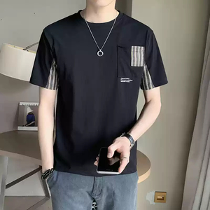 ZZH YF701夏季男士纯色短袖t恤，简单圆领纯棉打底 - Product Image 4