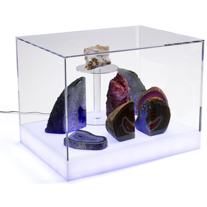 台面发光二极管发光大展示展示亚克力展示立方体，带变色底座 - Product Image 1