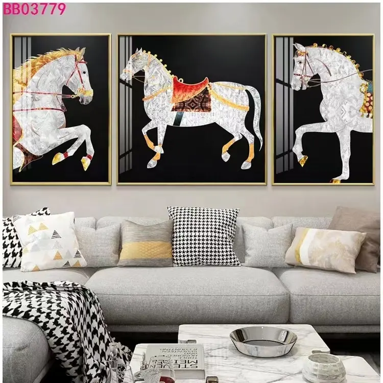 Handpainted Modern Pop Art Horse Picture Animal Wall Art Abstrato Horse Canvas Pintura a óleo