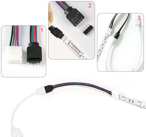 ESannオスからクリップ10mm4ピンLEDストリップライトRGBLED延長ワイヤーケーブル (LEDストリップ用) - Product Image 3